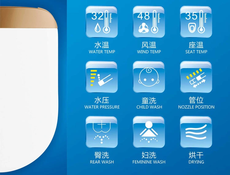 Duroplast Cover Remote Control Smart Toilet Bidet Automatic Toilet