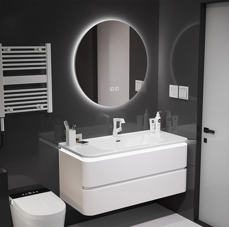 Modern Luxury Bathroom Vanity Waterproof Wash Basin and Sink Bathroom Mirror Cabinet