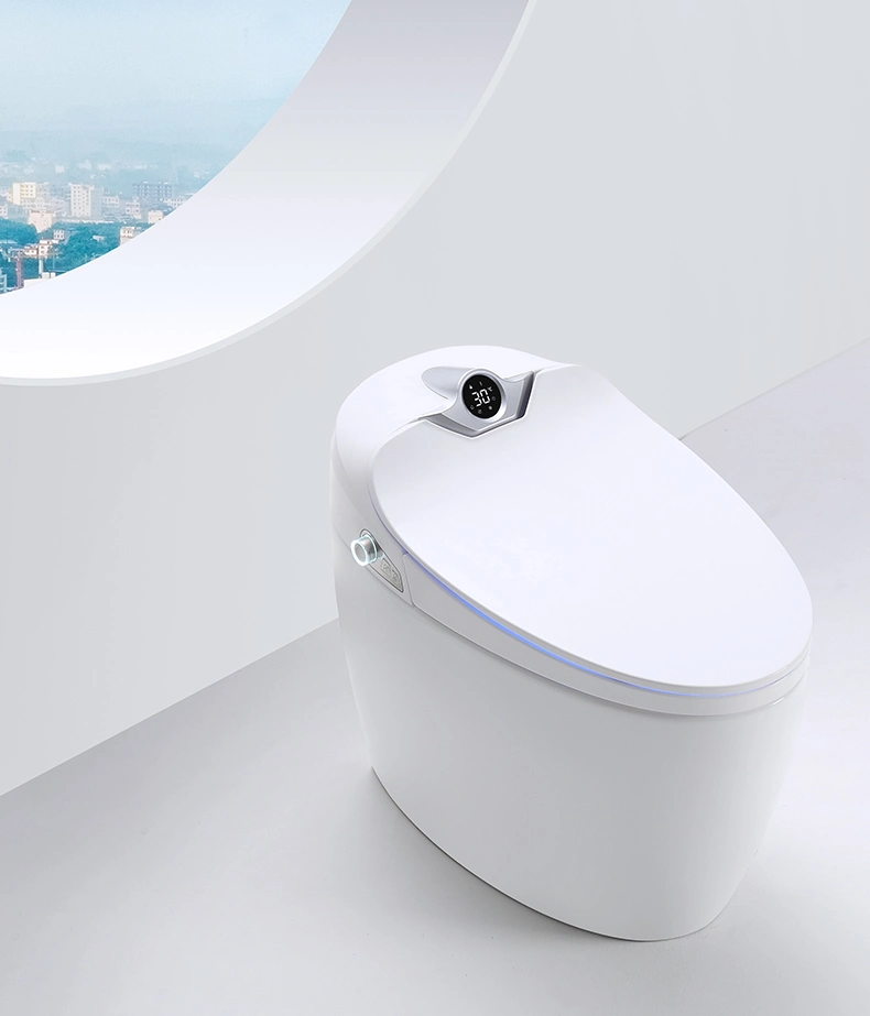 2023 High Tech Floor Standing Ceramic Smart Toilet Hotel Bathroom Remote Control Intelligent One Piece Automated Toilet