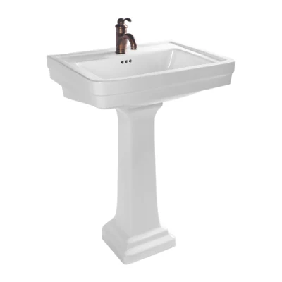 Un diseño contemporáneo Cupc Certified Wc de vuelta a pared lavabo de cerámica artesanal independiente tocador cuarto de baño muebles de lavabo con pedestal