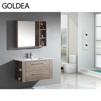  Almacenamiento de montaje en pared de la melamina, cuarto de baño de la vanidad y lavabo armario con espejo