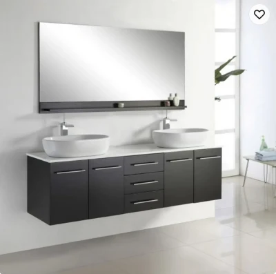 Muebles de baño de hotel para el Hotel de lujo Gabinete de baño comercial Hotel Baño de madera moderna con tocador personalizado