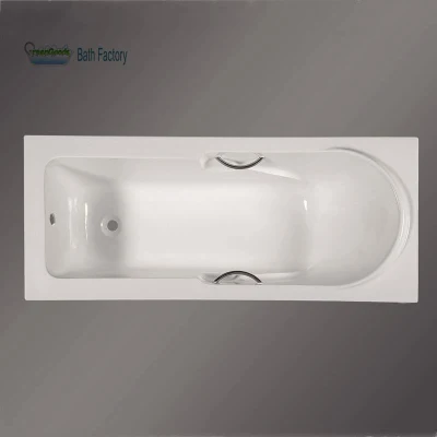  Suministro de porcelana sanitaria Greengoods pequeños tamaños CE aprobada en una simple gota de acrílico bañera para adultos