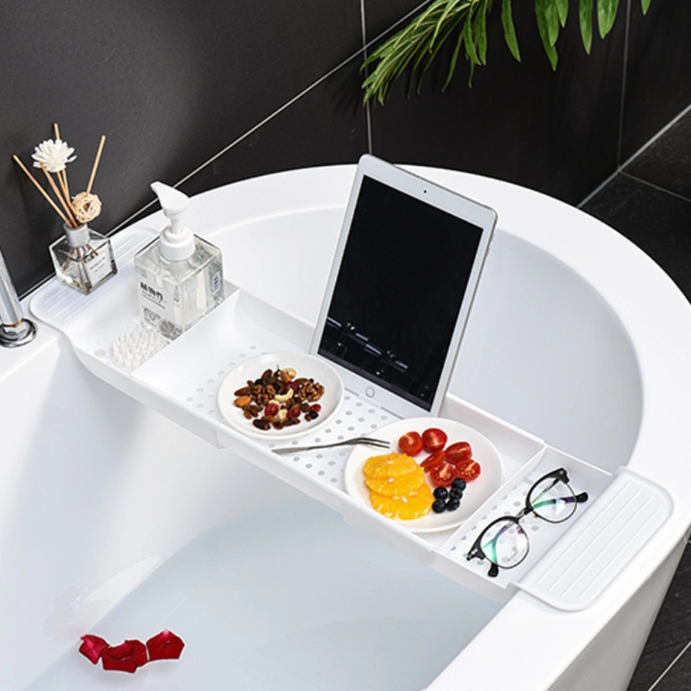 Adjustable Plastic Shower Organizer Expandable Bath Shelf Bathtub Caddy Tray Mi25769