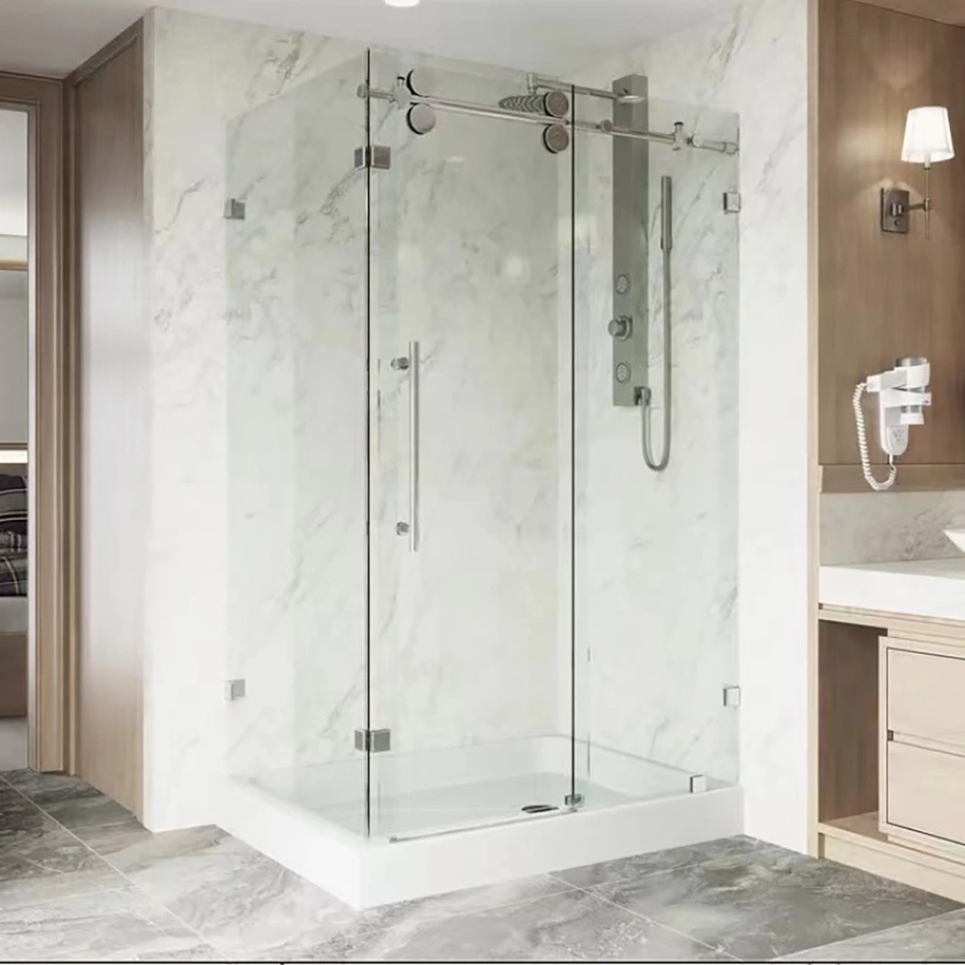 Qian Yan Bathroom Shower Doors China Luxury Shower Screens Frameless Room Suppliers Custom Open Style 304 Ss Luxury Marble Shower