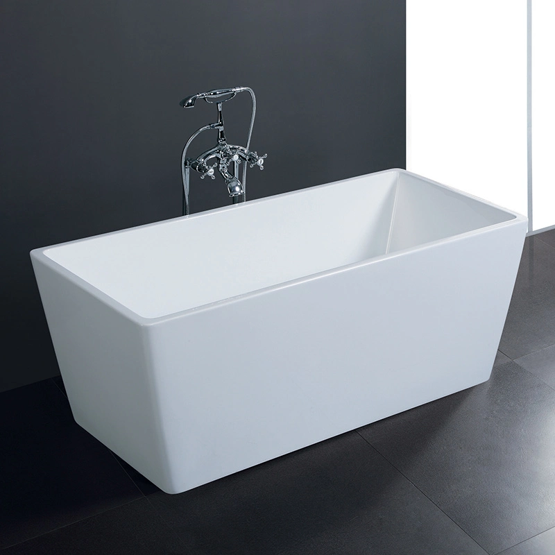 Modern Hotel Project Luxury Oval Freestanding Bath Tub Bathroom Solid Surface Acrylic One Person Soaking Bathtub