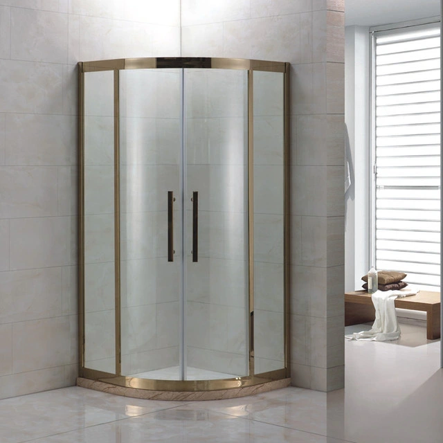 Easy Clean Sliding Glass Golden Shower Door Shower Enclosure Bathroom Accessories Hotel