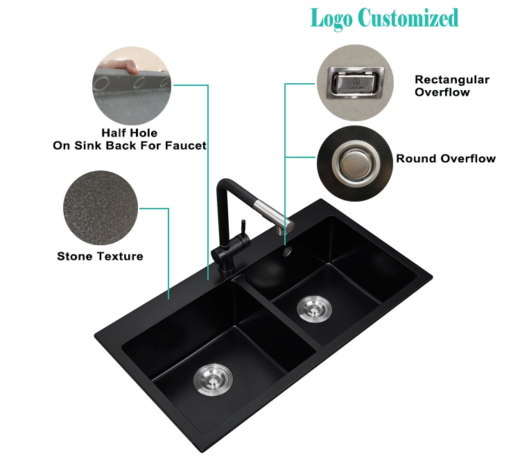New Design Smart Kitchen Sink Quartz Stone Nano Handmade Kitchen Sink