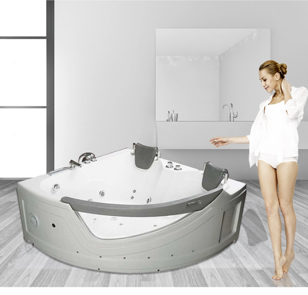 New Model Bathtub Two People Bathtub LED Light Massage Corner Bath Tub