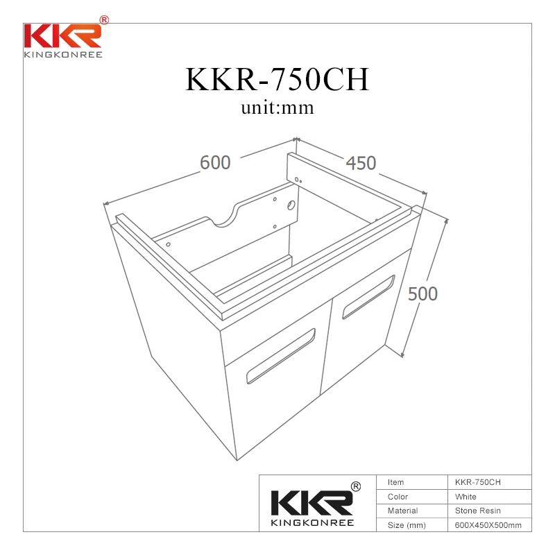 Modern Design Bathroom Mirror Wash Solid Surface Basin Cabinet