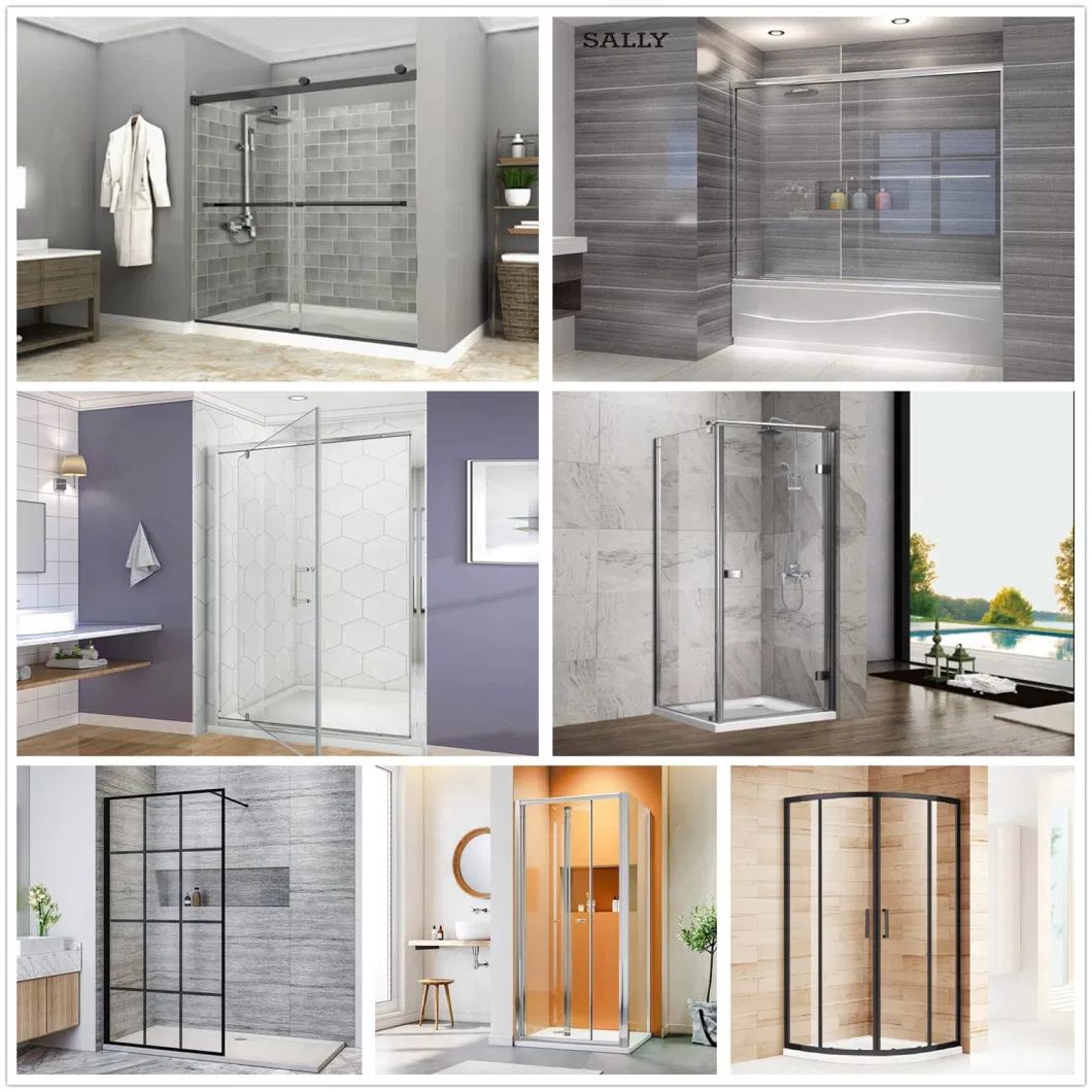 Sally Bathrooms L Shape Rectangular Frameless Shower Enclosure Sliding Room Enclosure