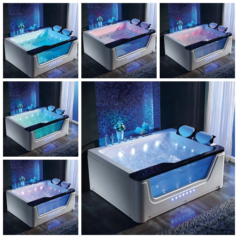 Hot Selling 2 Person Jet Tub Shower Combo Vertical Bathtub Modern Design Freestanding Whirlpool Massage Bathtub