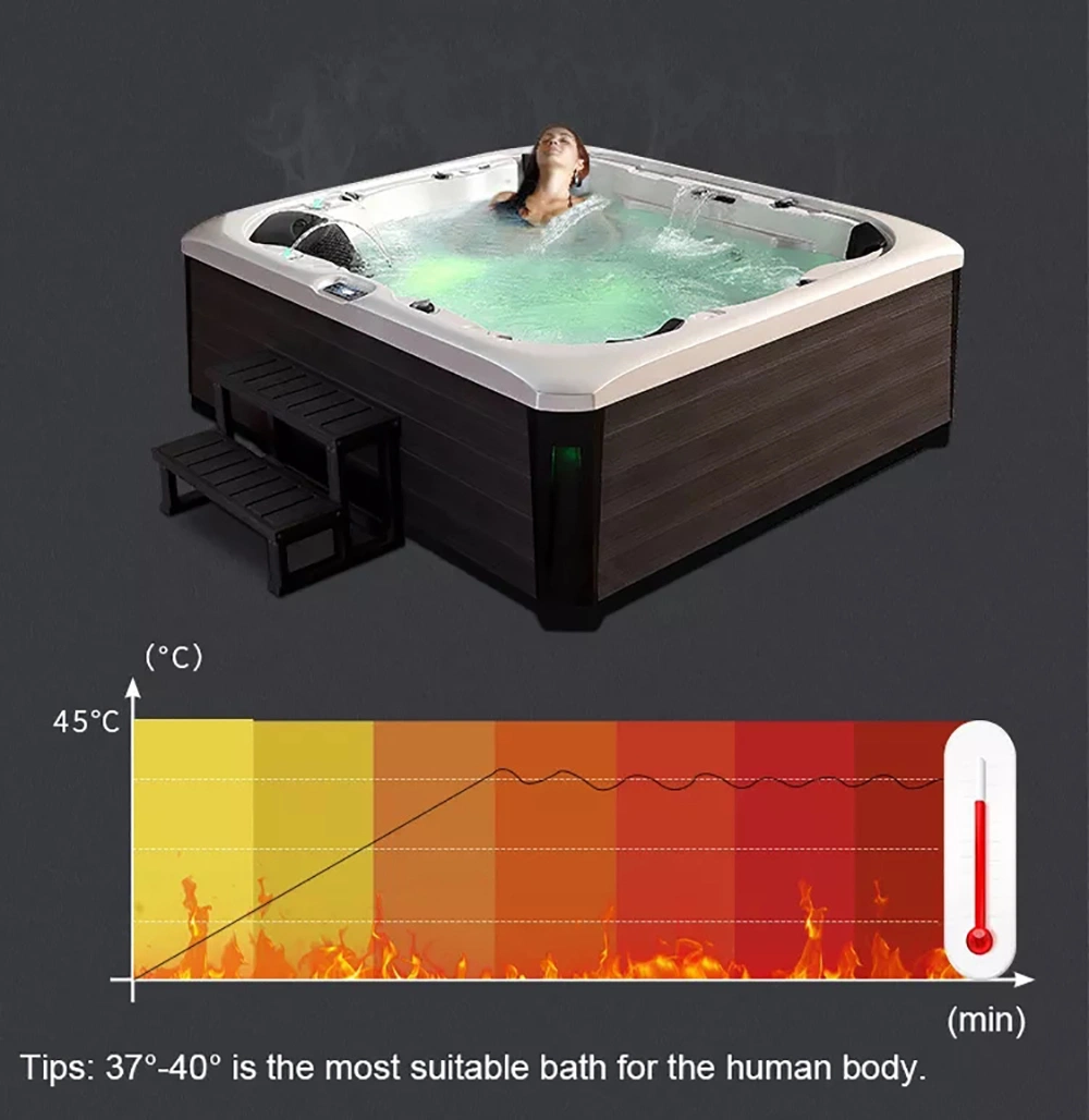 Outdoor SPA Bathtub Outdoor SPA Bathtub 3 Person 29 Jet Acrylic Rectangular Hot Tub with Ozonator in White Acrylic