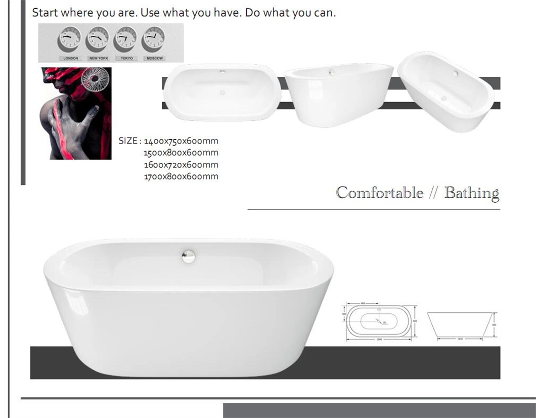 Bath Tubs Modern Design Oval Freestanding SPA Hot Tub