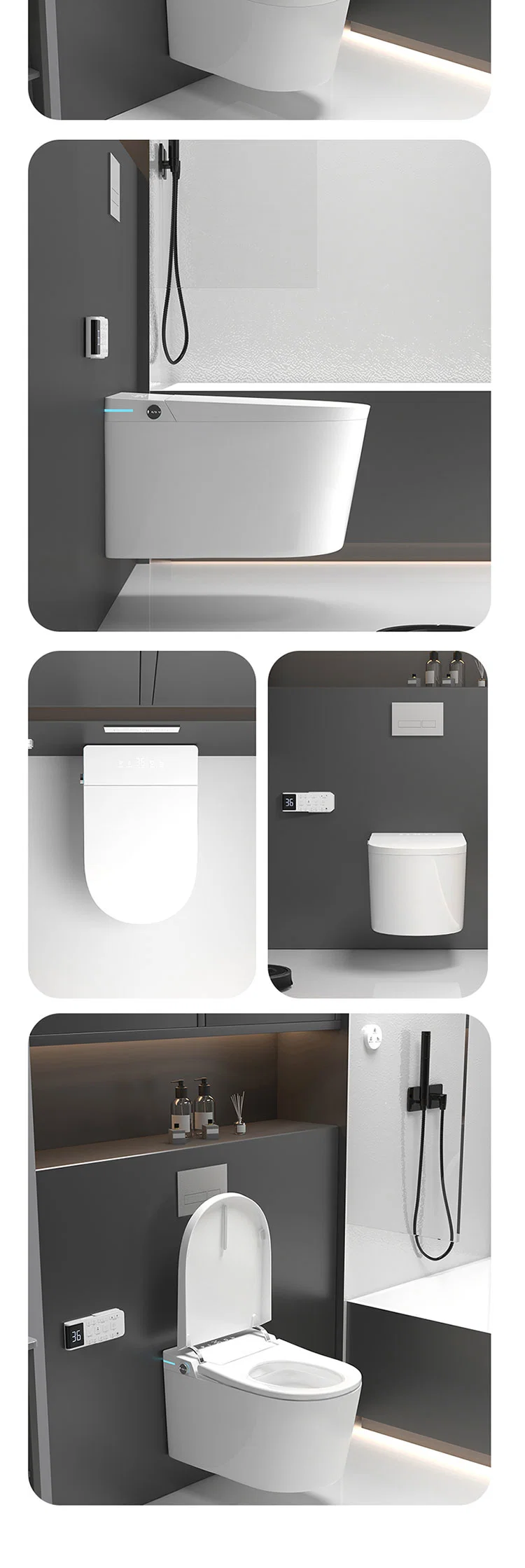 Built-in Cistern Automatic Water Closet Intelligent Wc Bathroom Wall Hung Smart Toilet