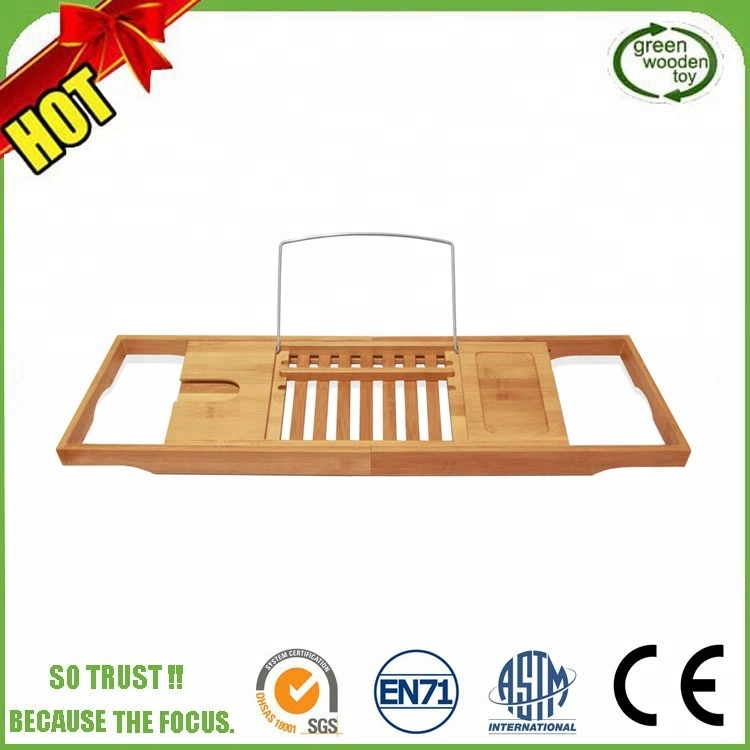 Bamboo Bathtub Tray Bathroom Extend Bath Tub Caddy Tray