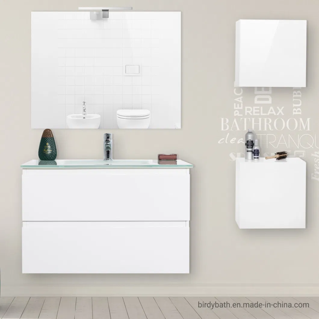 Modern Design Suspended Wall Space Saving Bathroom Cabinets