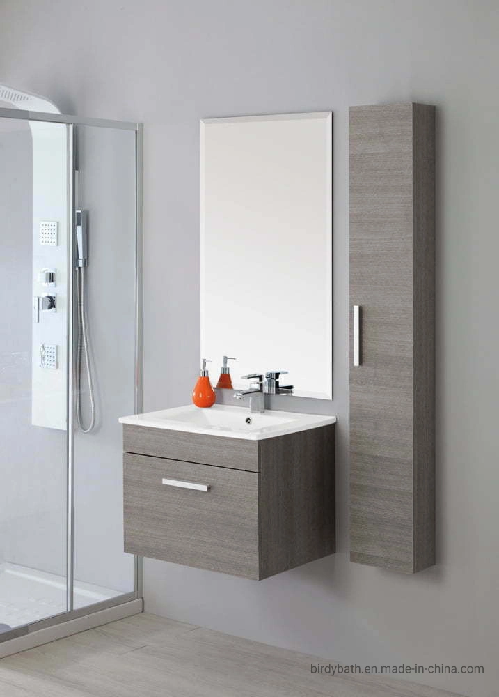 Bathroom Cabinet Composition Suspended 60 Washbasin White Wall Mirror