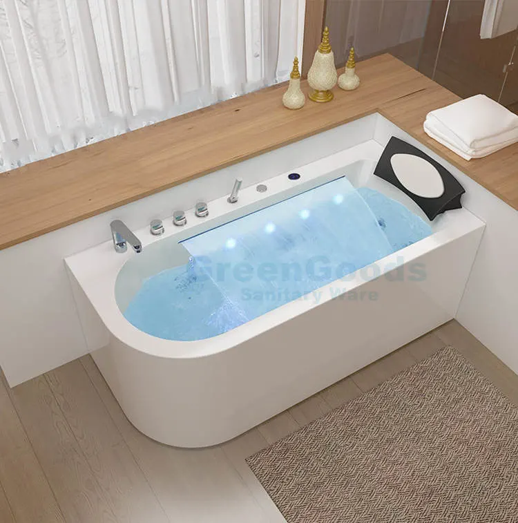 New Design Corner Acrylic SPA Bathtub Whirlpool Massage Bath Tub with Shower