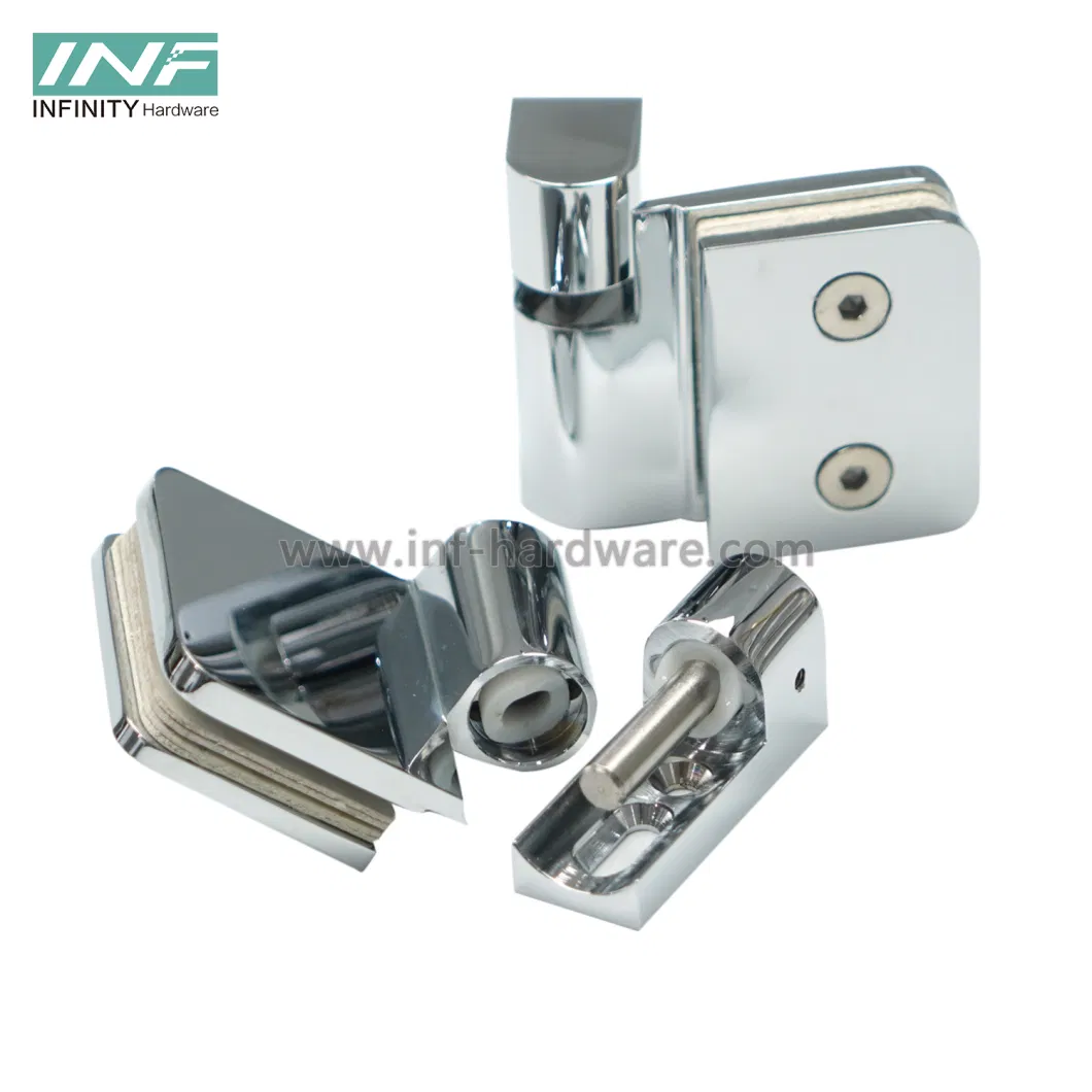 Glass Fitting Glass to Wall Short Plate with Selfclosing Function Shower Hinge