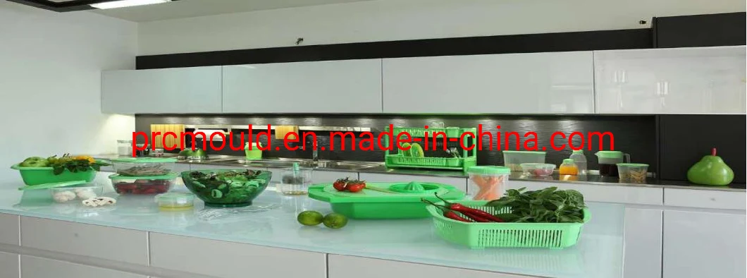 Plastic Injection Household Kitchen Vegetable Fruit Dish Rack Mould with Knit Design