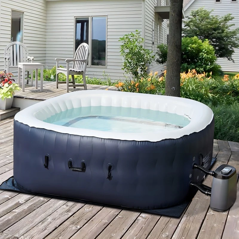 4-5 Persons Inflatable Hot Tub SPA Square Portable Bubble Jets Bathtub