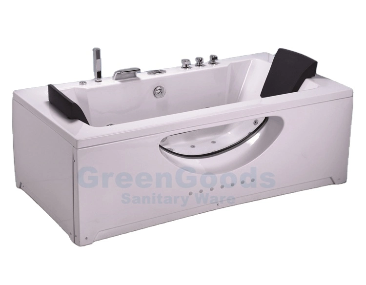 Whirlpool Turbo SPA Jet Shower Acrylic Baths Tub with Tempered Glass