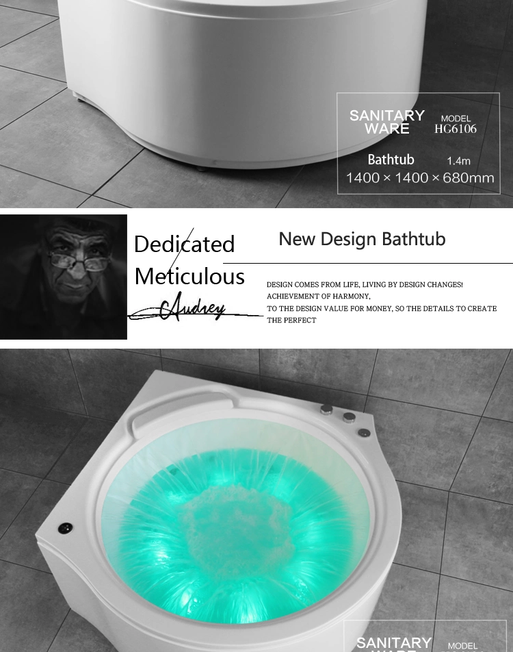 Bathtub Free Standing Large Round Jet Whirlpool Bathtubs