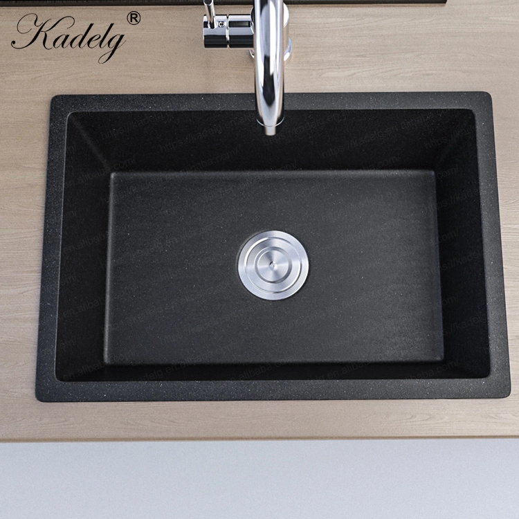 Factory Directly Supply Modern Anti Scratch Nano Sink Composite Resin Quartz Granite Sink Single Bowl Artificial Stone Kitchen Basin Sink Black Handmade Sink