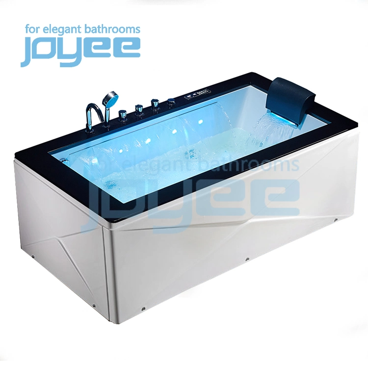 Joyee Bathroom Indoor LED Single Person Deep Soaking Whirlpool Massage Bathtubs and Jacuzzy for Small Place