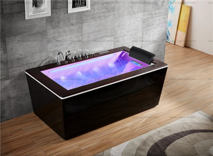 Joyee Bathroom Indoor LED Single Person Deep Soaking Whirlpool Massage Bathtubs and Jacuzzy for Small Place