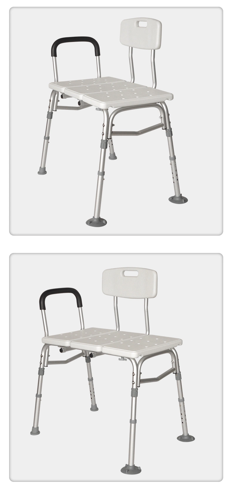 Bath Shower Transfer Bench Adjustable Handicap Shower Chair Medical Bathroom Accessibility Aid for Elderly Disabled