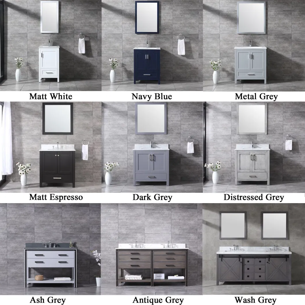 48inch Top Quality Modern Carrara Marble Top Bathroom Vanity Cabinet