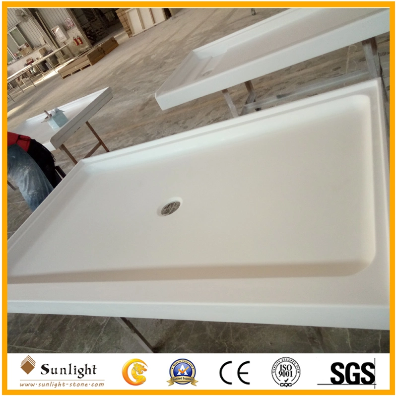 60X36X3 Center Drain Cultured Marble Shower Pan, Shower Base for Us Hotel