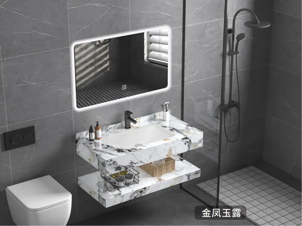 Customized Artificial Stone Storage Cabinet Sink Wash Basin Modern Bathroom Cabinet