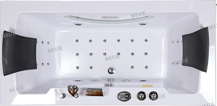 Popular Rectangle Acrylic Hydro Massage Whirlpool Bathtub with Pillow (TLP-659 Pneumatic Control)