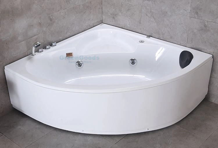 CE White Acrylic Alcove 130X130 Corner Jet Air Jetted Massage Whirlpool Bathtub