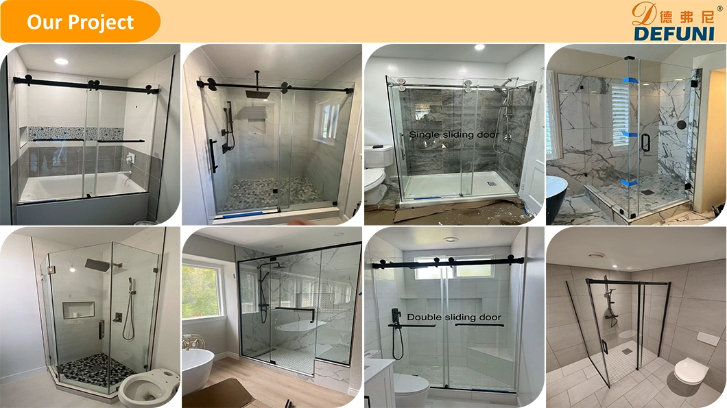 Bathroom Corner Shower Cabinet Glass Door Can Be Opened Inside and Outside