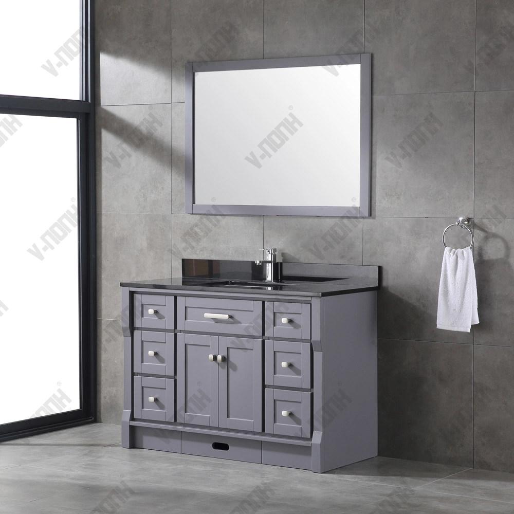 Luxury Modern Style Solid Wood Freestanding Bathroom Cabinet Furniture