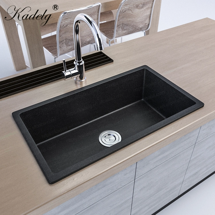 Rectangular Shape Undermount Stone Sink Composite Quartz Kitchen Sink Without Faucet