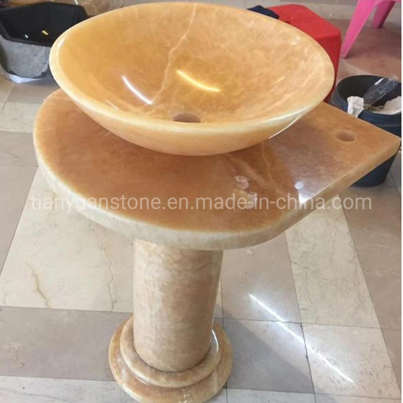 Kitchen/Bathroom/Vanity Natural Stone Beige Marble Washing Basin and Sink