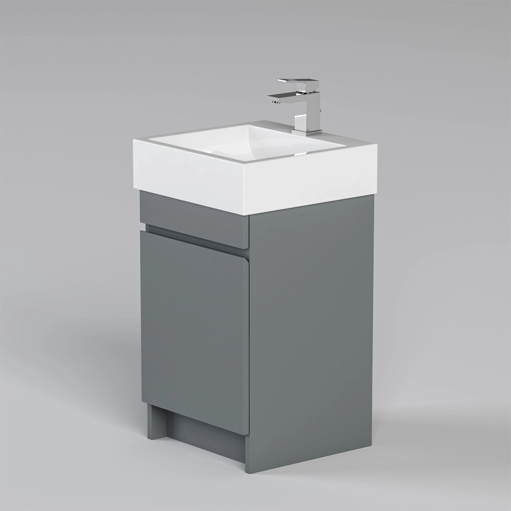 17.75&quot; Dark Grey Bathroom Vanity Cabinet with Cultured Marble Sink