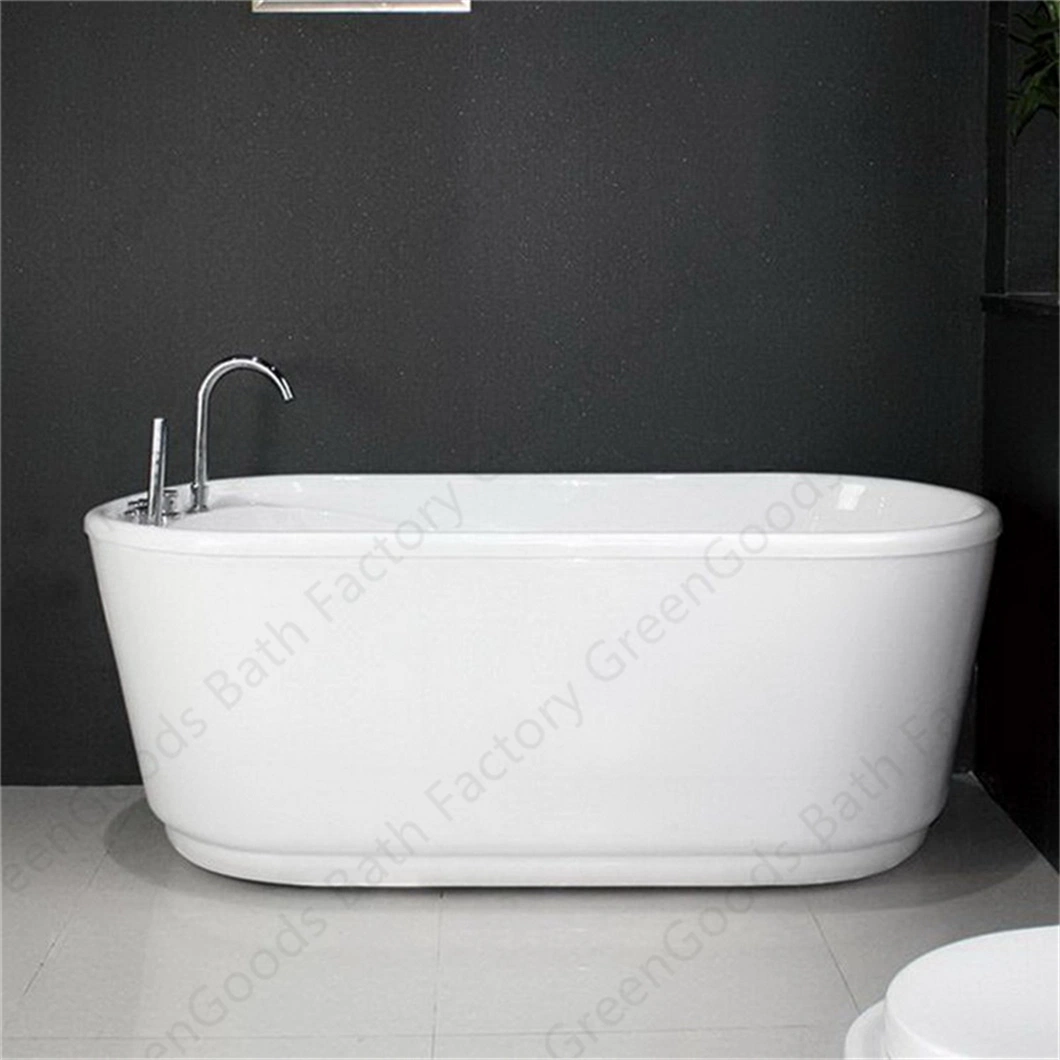 CE Italian Bathroom Adult Deep Bath Tub 1300mm Acrylic Fiberglass Freestanding Bathtub