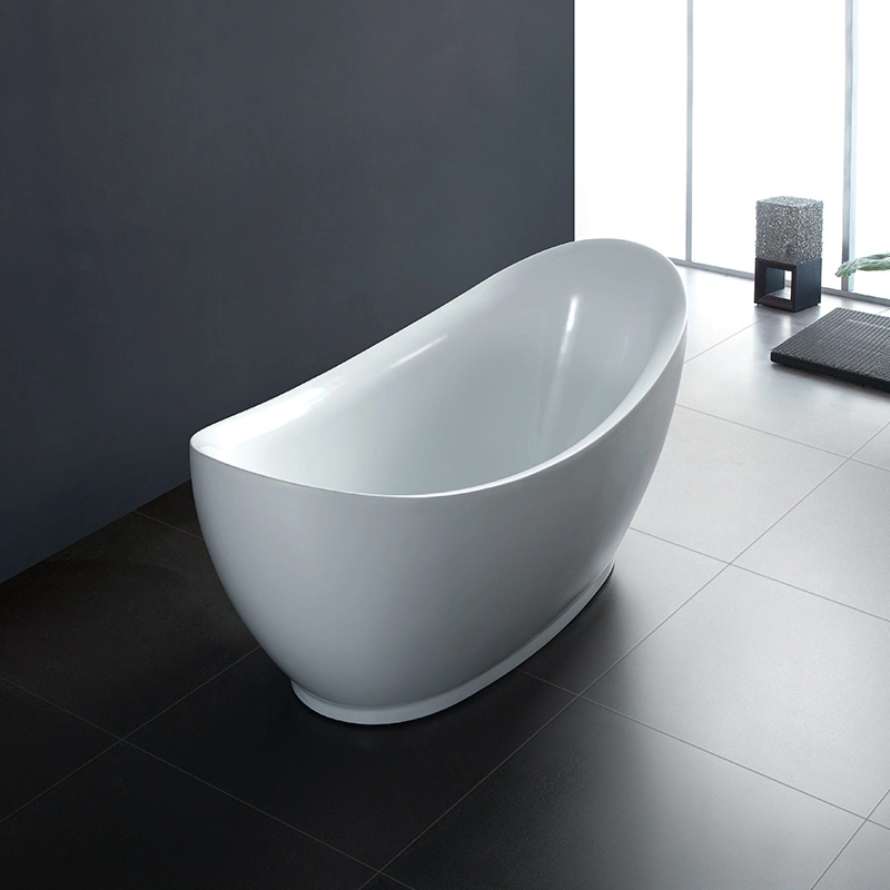 Modern Hotel Project Luxury Oval Freestanding Bath Tub Bathroom Solid Surface Acrylic One Person Soaking Bathtub