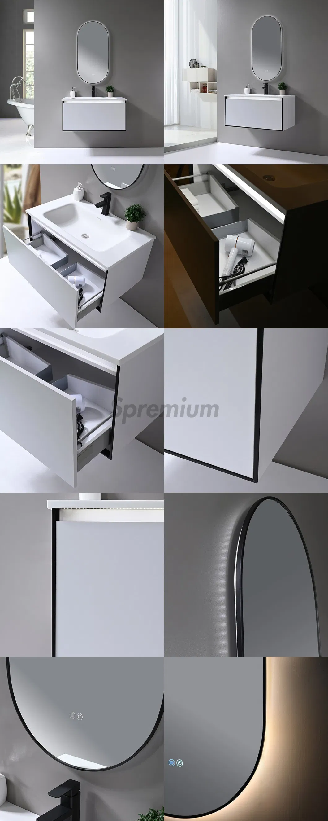 European Style Bathroom Mirror LED Cabinet Cabinet Bathroom Sink Bathroom Sink with Furniture Bathroom Furniture Bathroom Vanity with Sink