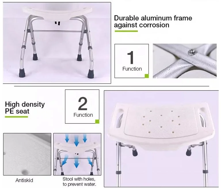 Folding Bath Stool Tool Free Anti-Slip Shower Stool Bathroom Safety chair