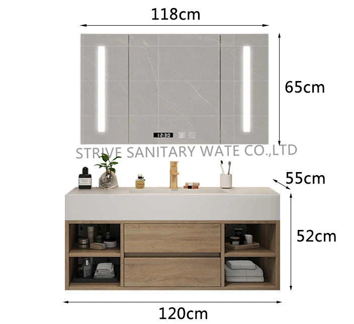 Customized Modern Wall Vanity Cabinets Wood Melamine Bathroom Vanity