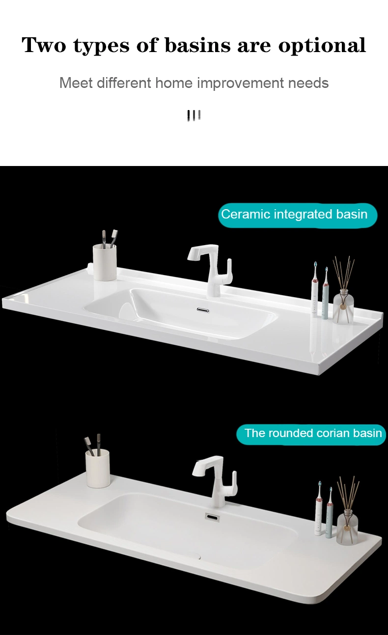 Modern Luxury Bathroom Vanity Waterproof Wash Basin and Sink Bathroom Mirror Cabinet