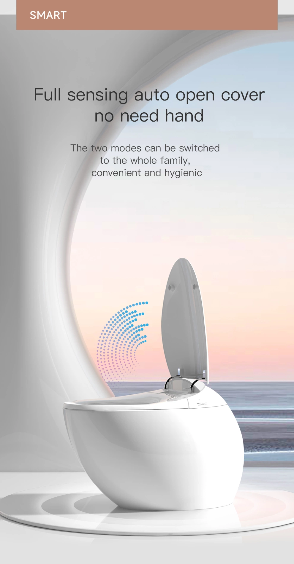 2023 Luxury Ceramic Sanitary Ware Bathroom Smart Toilet Ceramic Siphon Floor Mounted Smart Toilet
