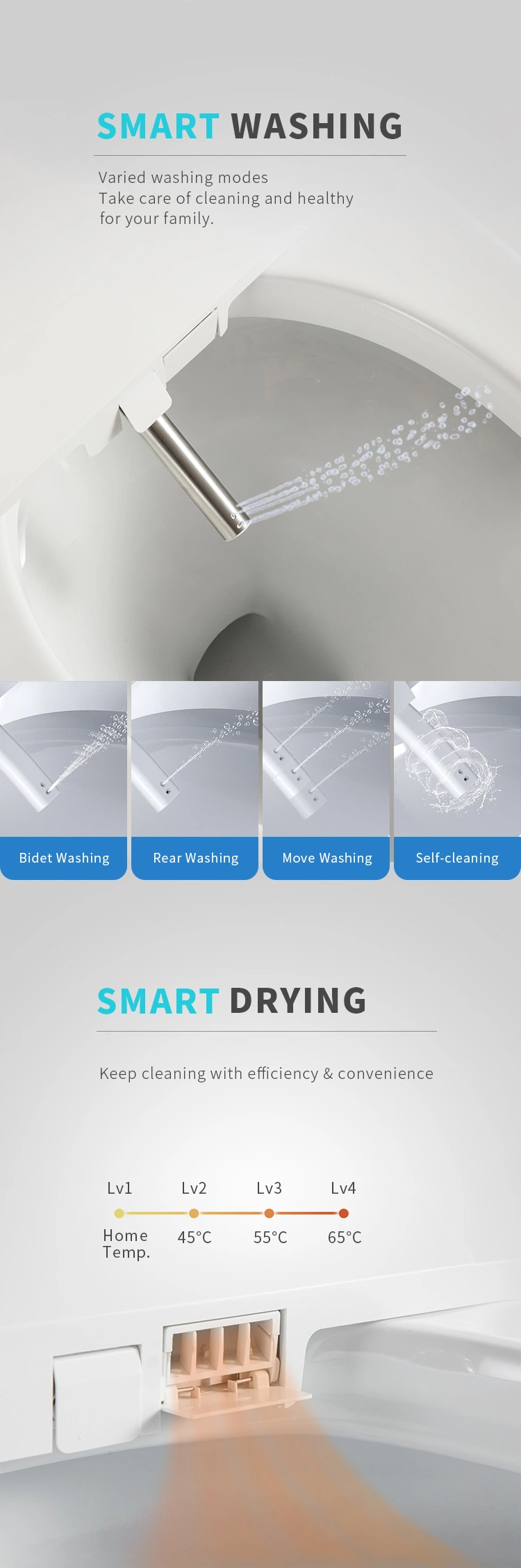 Smart Upc Toilet Bidet Intelligent Automatic Toilet Hot Sale in Us